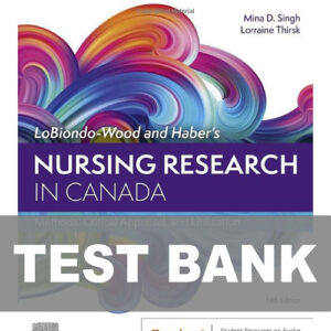 Cover of LoBiondo-Wood and Haber's Nursing Research in Canada 5th Edition Test Bank