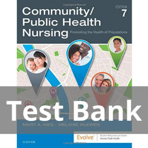 Cover image of "Community Public Health Nursing 7th Edition Test Bank" for nursing students and public health professionals.