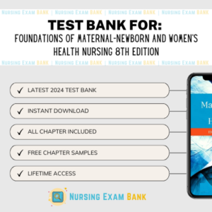Foundations of Maternal Newborn and Women's Health Nursing 8th Edition Test Bank Cover
