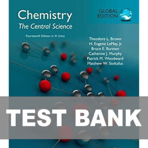 Cover image of "Chemistry The Central Science 14th Edition Test Bank", providing vital practice questions for mastering chemistry principles.