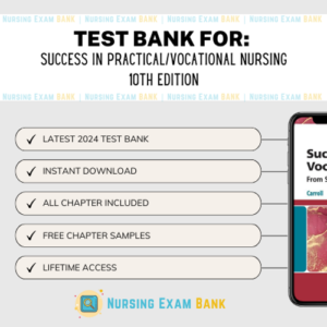Success in Practical Vocational Nursing 10th Edition Carrol Collier textbook cover.