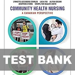 Cover image of "Community Health Nursing A Canadian Perspective 5th Edition Test Bank" for Canadian nursing education.