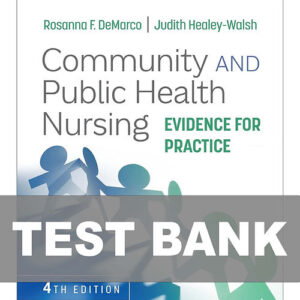 Cover image of "Community and Public Health Nursing 4th Edition Test Bank" for mastering public health nursing concepts.