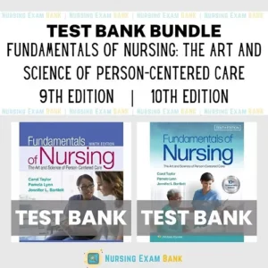 Fundamentals of Nursing 10th & 9th Edition Taylor BUNDLE Test Bank Cover