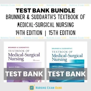 Cover image of "Brunner & Suddarth's Textbook of Medical-Surgical Nursing 15th Edition BUNDLE", featuring comprehensive resources to master medical-surgical nursing.