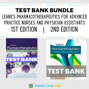 Cover of Lehne’s Pharmacotherapeutics for Advanced Practice Nurses and Physicians BUNDLE Test Bank